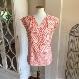The Limited Orange and Pink Sleeveless Top